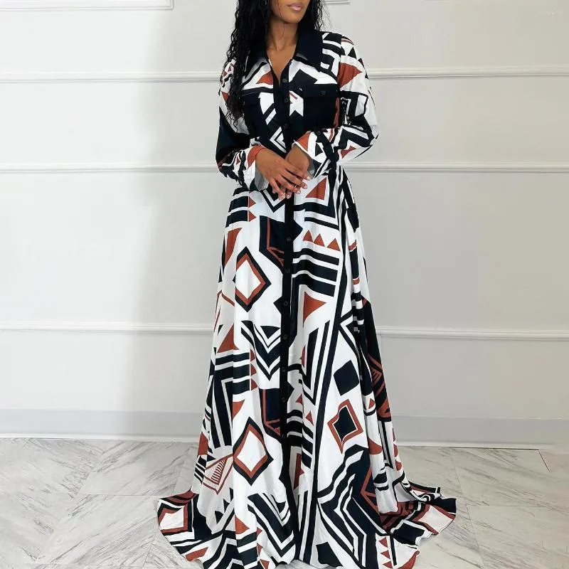 chinese dress ladies Bold Geometric Wrap Maxi Dress – Lucindas on-line