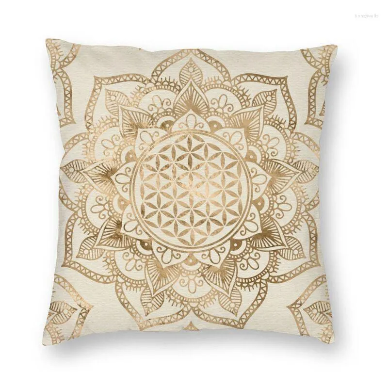 Oreiller personnalisé Mandala fleur de vie en couverture de Lotus, décoration de la maison, géométrie sacrée pour le salon