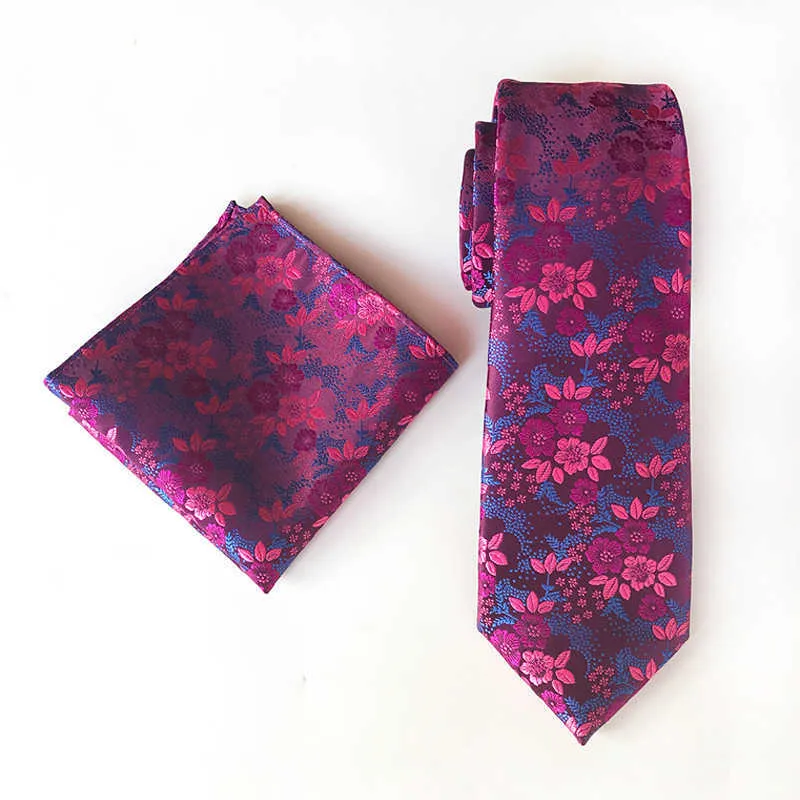 Mens Jacquard Slim Ties Silk för män rak plommonblomma paisley tryck elegant och atmosfärisk kostym slipsar handduk