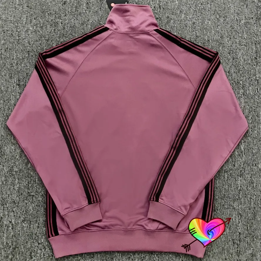 Dark Pink Needles Track Jacket Knitted Stripe AWGE Poly Dark Pink Needles Track Jacket Knitted Stripe AWGE Poly