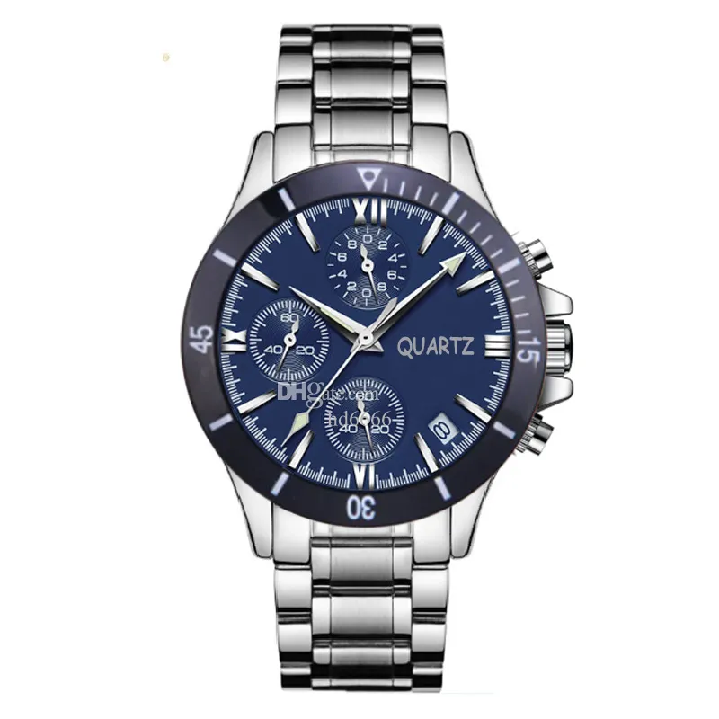 Mens Designer Relógios Quartz Chronograph Movimento Relógio de Pulso Aço Inoxidável Homem Negócios Relógios de Pulso Montre De Luxe Relógio Masculino Relógio Esportivo Relogio