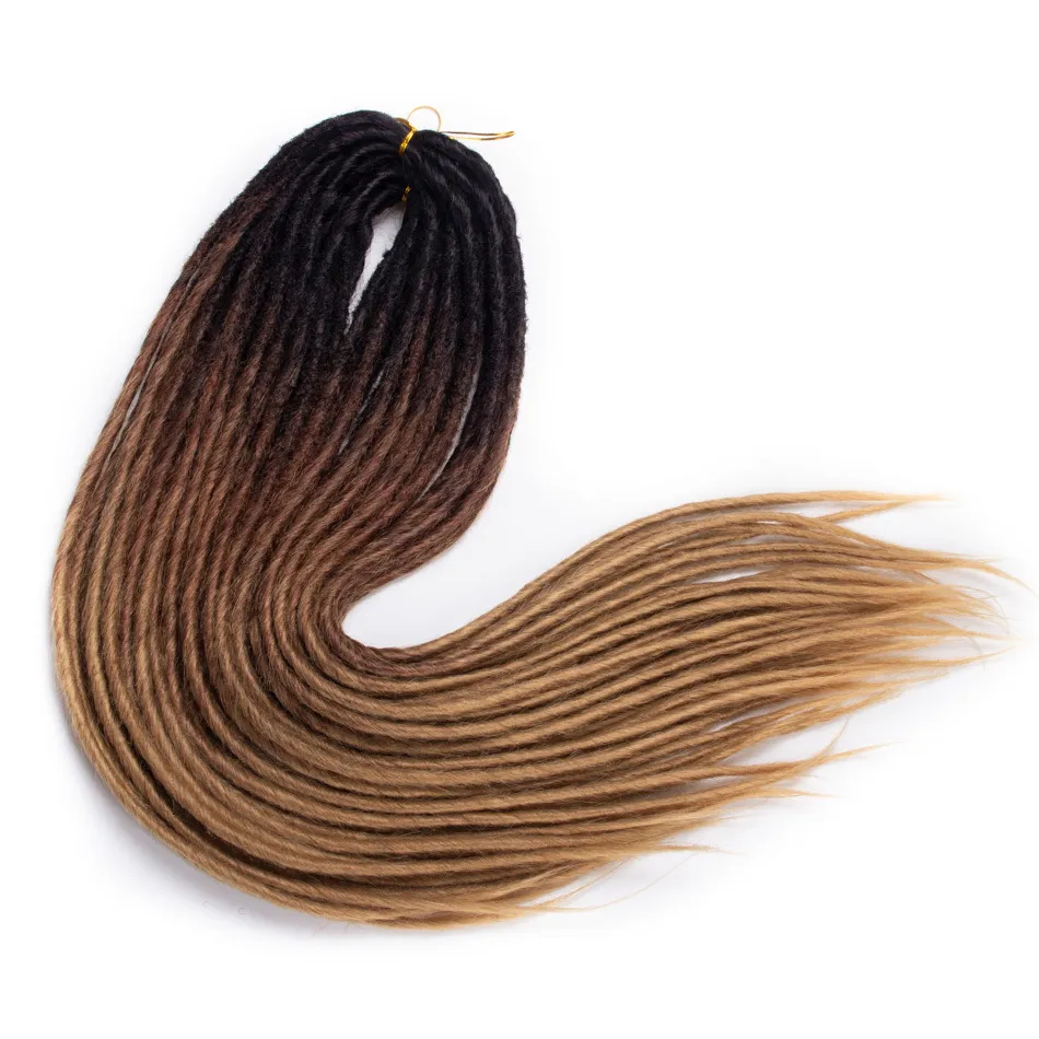 Human Hair Bulks Hywamply 22" Handmade Synthetic Double Dreadlocks Braids Goddess Locs Braiding Hair Attachment Soft Faux Locs 230906