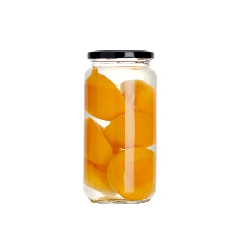 Glass Jam Canning Jars Clear Round Storage Containers for Jam Pickles with Metal Lids