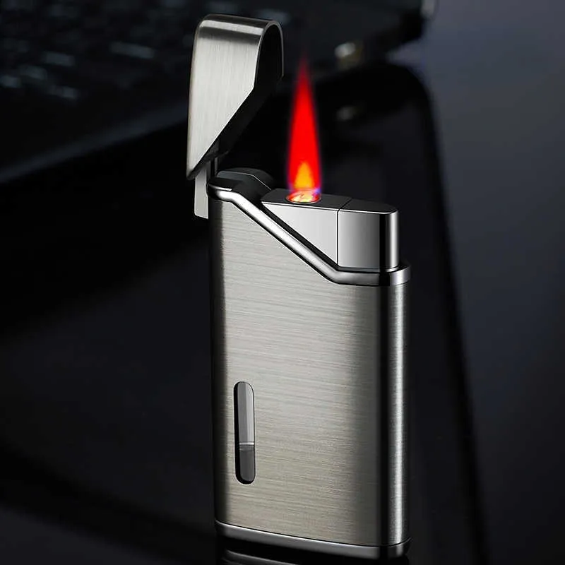 New Luminous Light and Straight No Gas Lighters Cigarette Set Gift, the Best Choice to Show Your High-End Taste IQV7