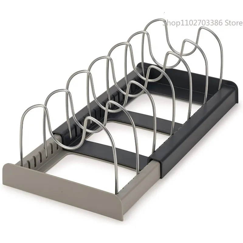 Autre organisation de rangement de cuisine 7 pièces bloc à découper support de couvercle de casserole couvercles rétractables supports de support de poêle en acier inoxydable anti-rayures pour comptoir 230906