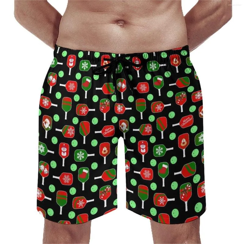 Shorts pour hommes Board Paddles Ball Casual Beach Trunks Noël Pickleball Mâle Séchage rapide Qualité de course Plus Taille Pantalon court