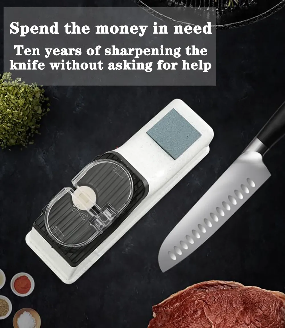  Afilador de cuchillos eléctrico USB ajustable para cuchillos de  cocina, cuchillo de herramienta, afilado de tijeras, blanco, hoja de  molienda media y fina : Hogar y Cocina