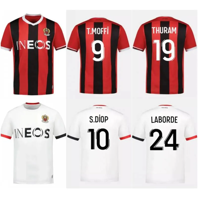 2023/24 OGCニースFCサッカージャージ2024 T.Moffi S.Diop Sanson Dante Uniform Mens Thuram Laborde Boudaoui推測とサッカーシャツ