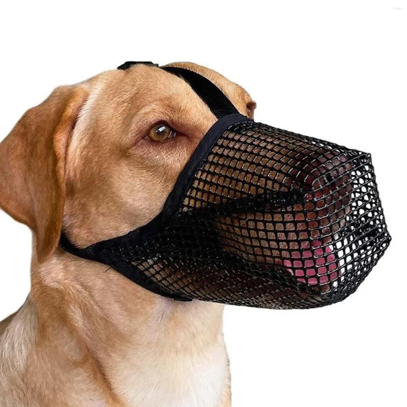 Collari per cani La museruola in rete d'aria completamente ricoperta impedisce di mordere, masticare e leccare Cinghie regolabili per cani di taglia piccola, media e grande