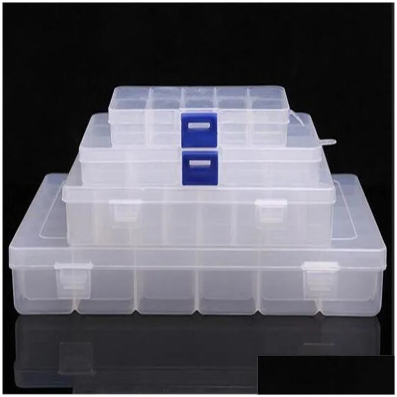 Opbergdozen Bakken Transparant Plastic Sieraden Organizer Box 10 15 24 36 Slots Containers Kralen Ring Oorbellen Drop Delivery Thuis G Otrqf