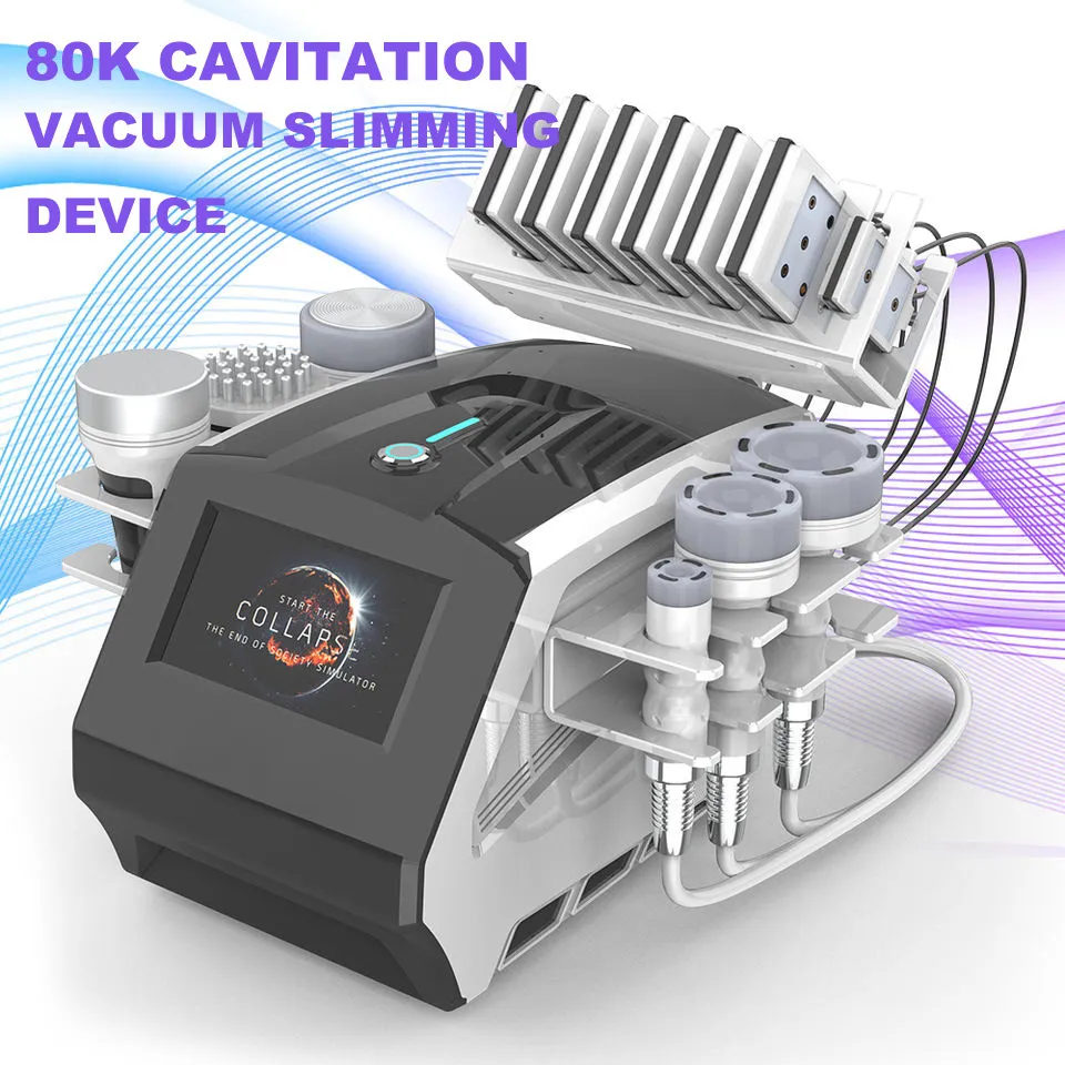 Venda de fábrica 80k 7 em 1 cavitação bio vácuo rf radiofrequência lipo pad máquina de emagrecimento a laser máquina de perda de peso