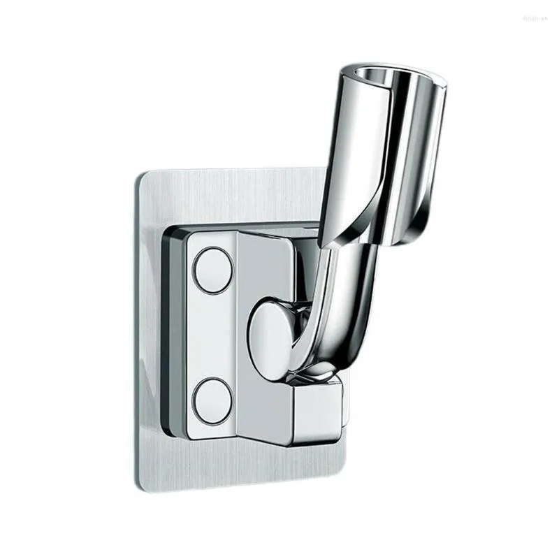 Ensemble d'accessoires de bain, support de douche à main réglable à 120 °, tête murale sans poinçon en aluminium, support de siège de salle de bains, accessoires