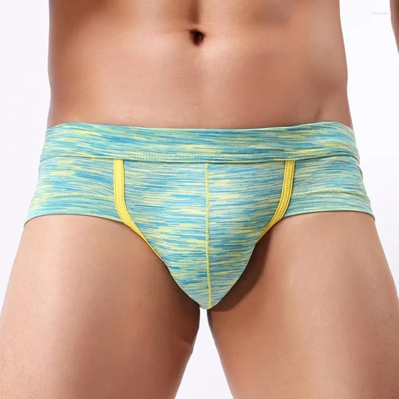 Underpants Men Sexy Boxers Lingerie Low Rise Print Stretch Breathable Bikini U Convex Pouch Cotton Pant Soft Male Panties