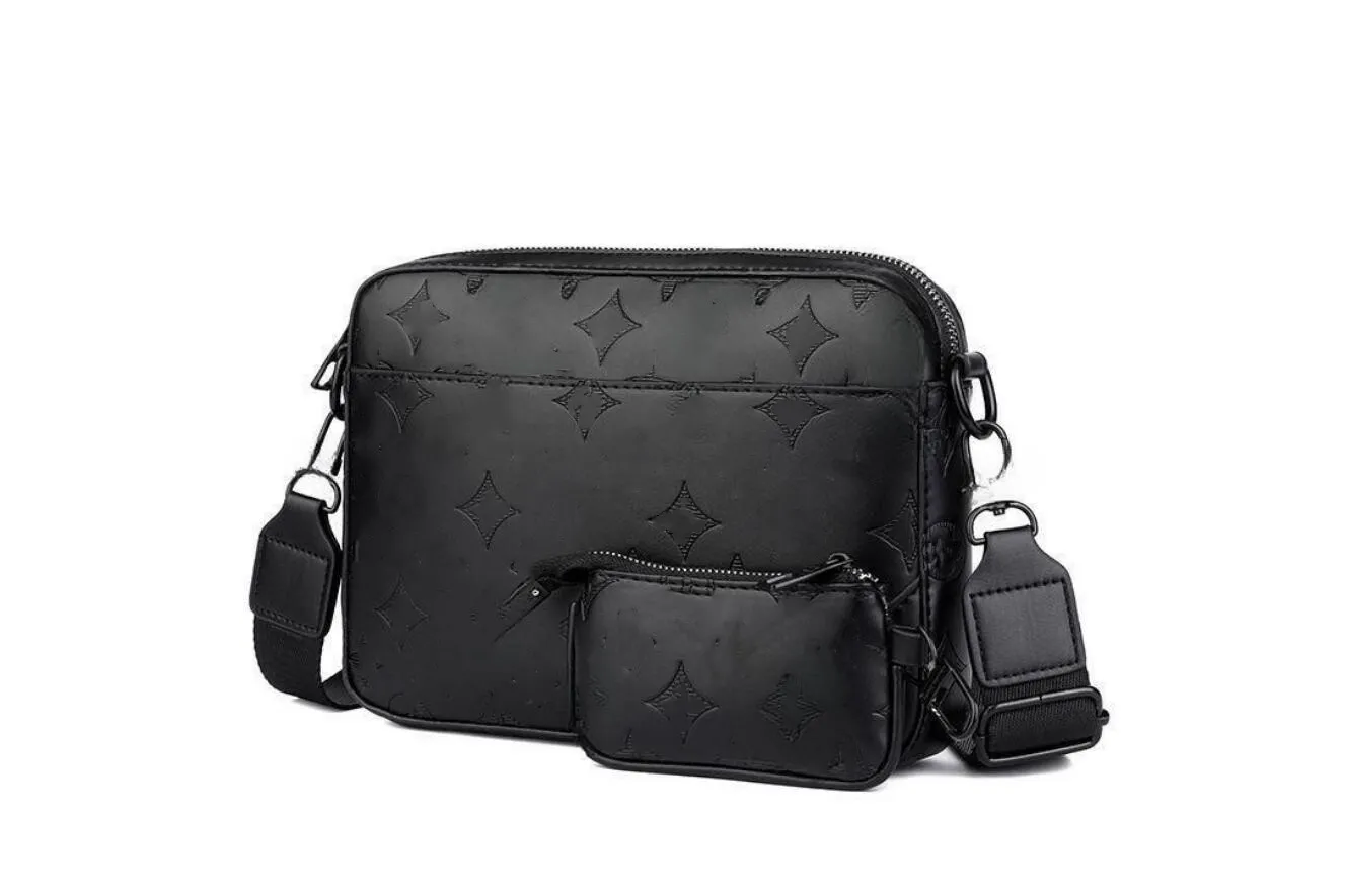 Bolsa de moda masculina bolsa de luxo bolsa de ombro de couro pu bolsas de grife bolsa crossbody bolsa mensageiro 2 conjuntos