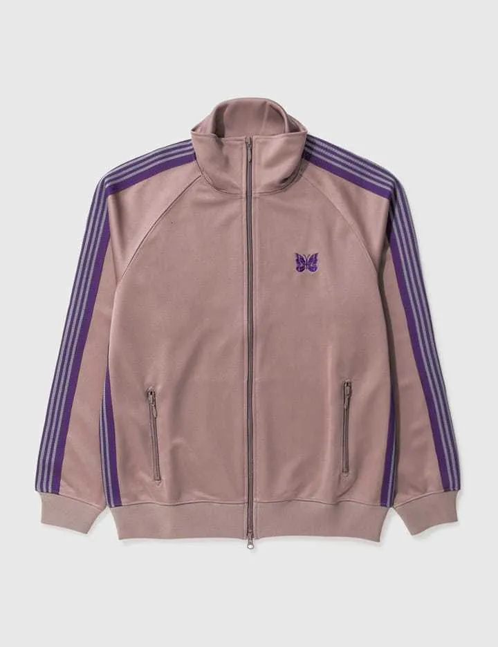 Dark Pink Needles Track Jacket Knitted Stripe AWGE Poly Dark Pink Needles Track Jacket Knitted Stripe AWGE Poly