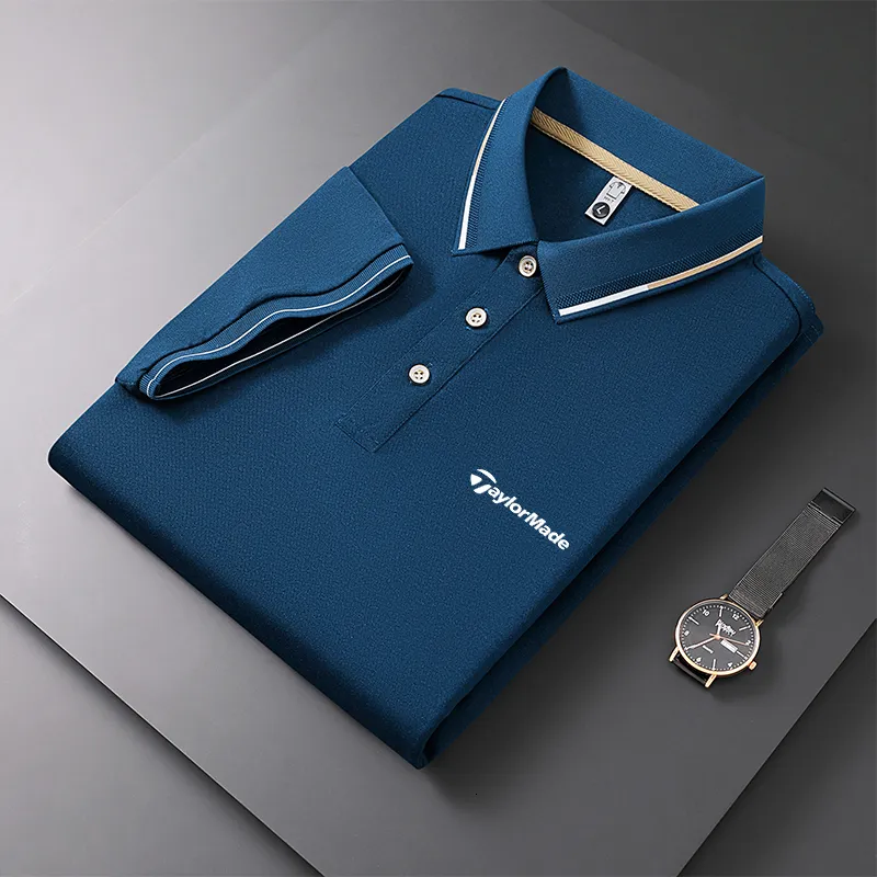 Mens Polos Golf Printed Shirt Brand Cotton Short Sleeve Tshirt Summer Business Polo Sweatabsorbing Top 230905