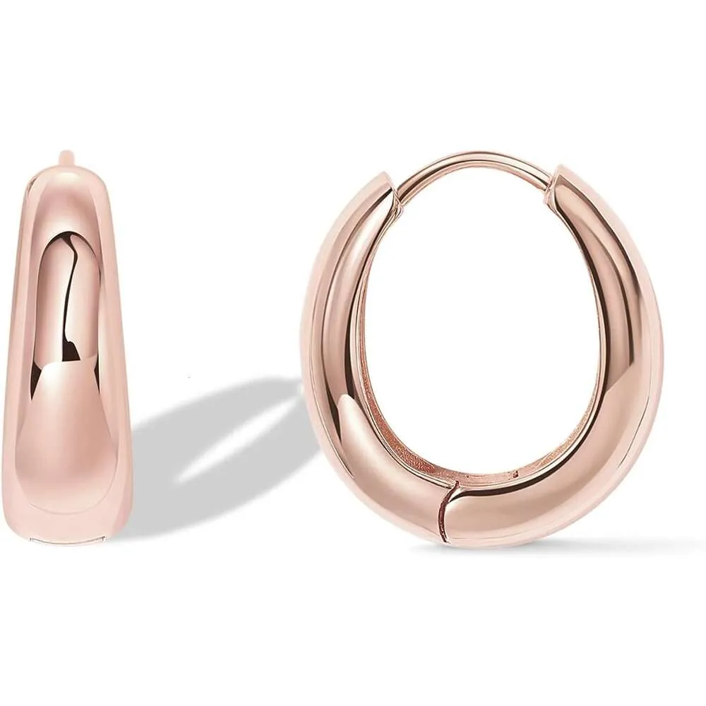 Orecchini a cerchio piccoli e grossi PAVOI in argento sterling placcato oro 14K | Orecchini a cerchio in oro spessi e leggeri da donna