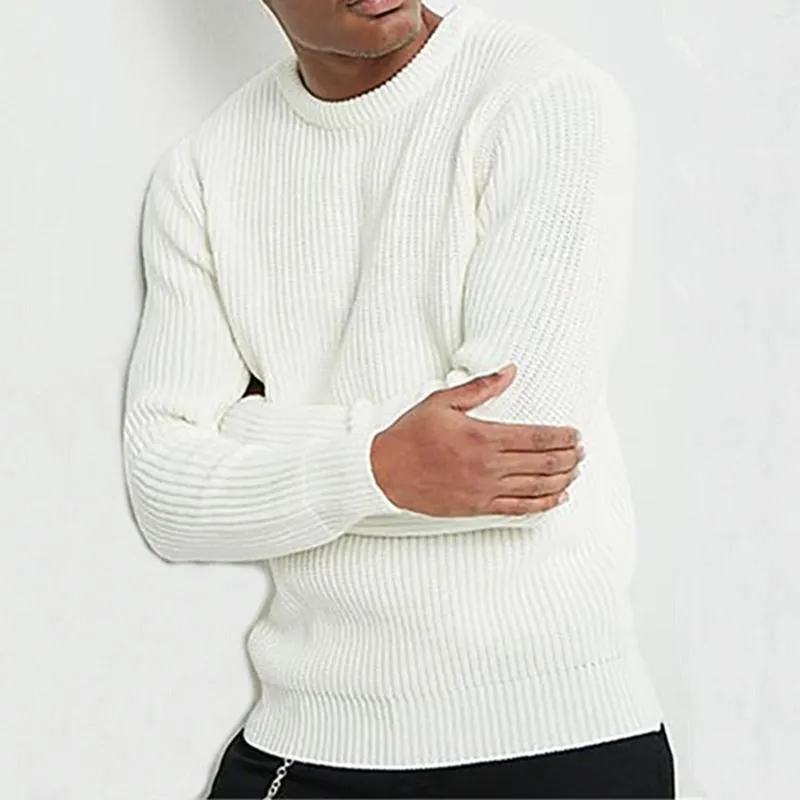Herrtröjor Solid Color Sportswear Sweater Korean Style Harajuku Pullovers Fashion for Men Bodybuilding Pull Homme 2023