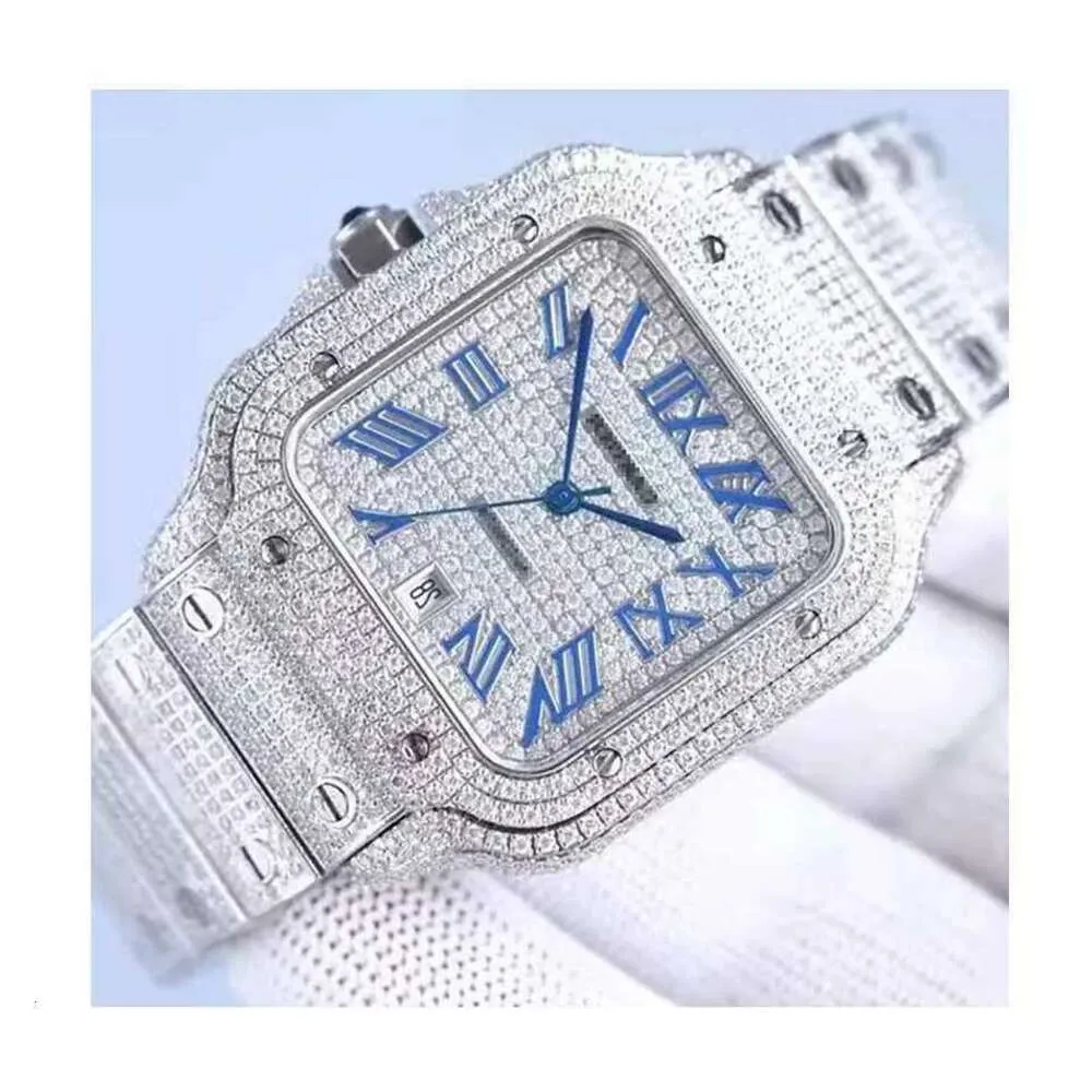 RSIW Luksusowy diament Real Diamond z certyfikatem IGI Stala Wodoodporna szkielet mechaniczny zegarek automatyczny