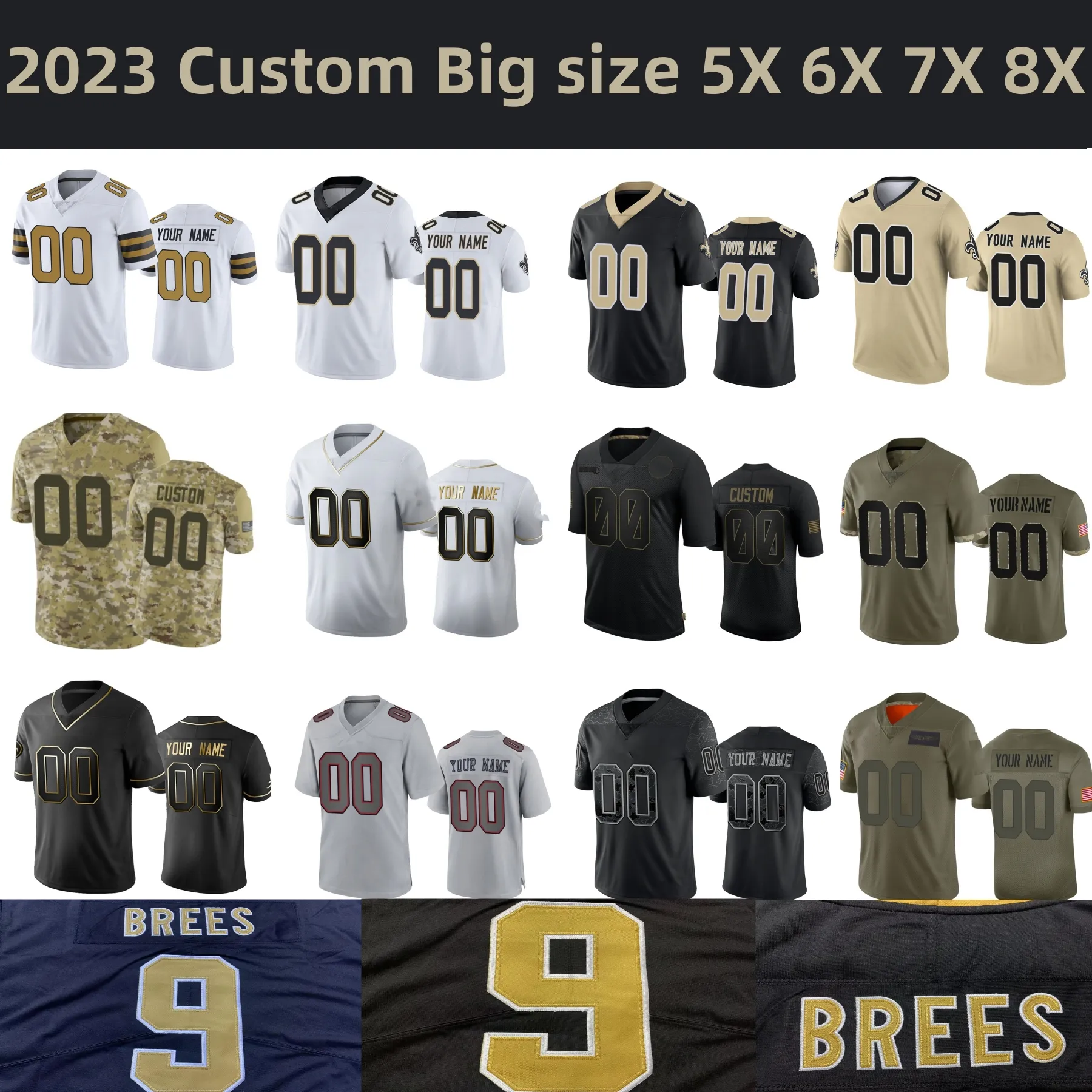 PLUS SIZE S-8XL Carr Alvin Kamara Football Jersey Jamaal Williams Chris Olave Foster Moreau Taysom Hill Tyrann Mathieu Jimmy Graham Brees Marshon Lattimore Demario