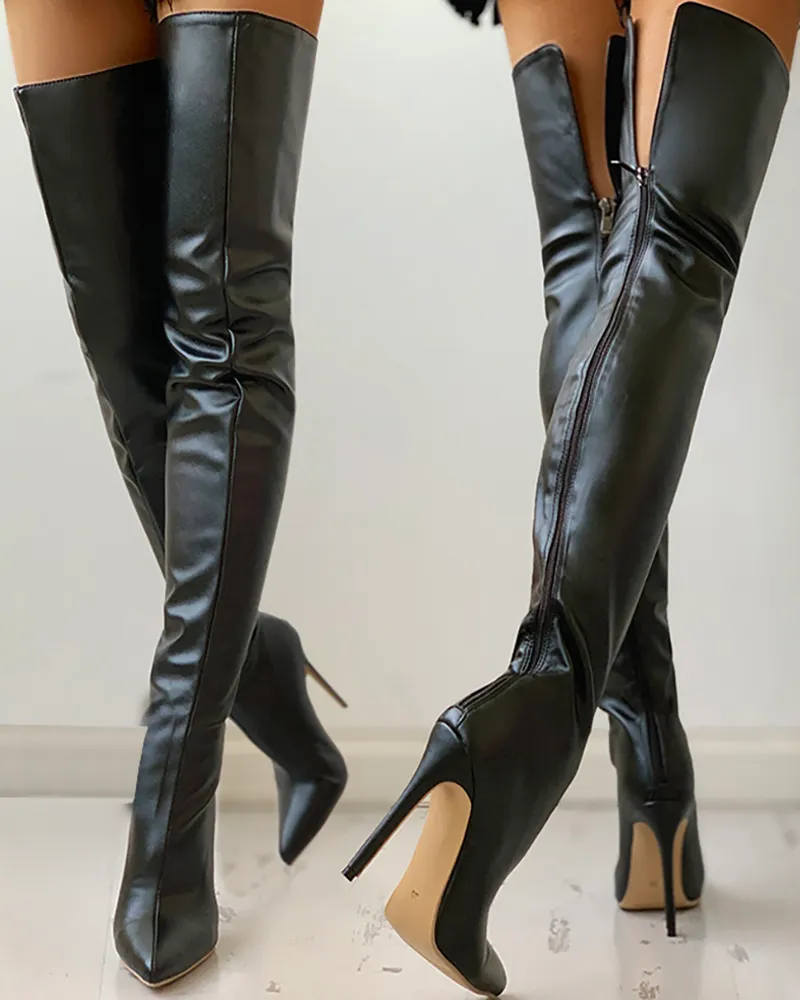 High Heels Zipper Ankle Boots