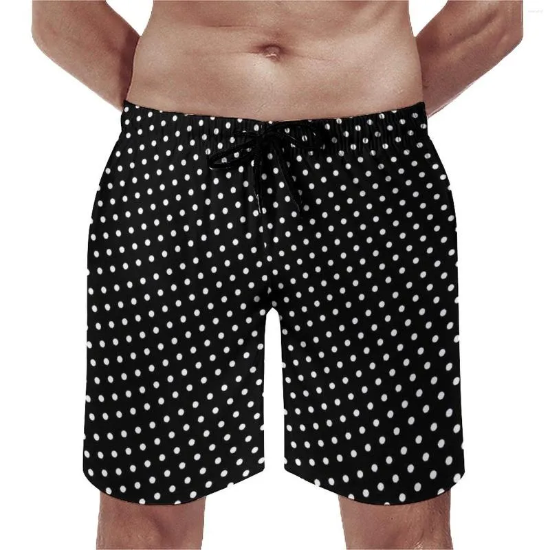 Shorts masculinos de verão, bolinhas brancas, surf, estampa vintage, calças curtas, bonitos, confortáveis, troncos de praia, tamanho grande