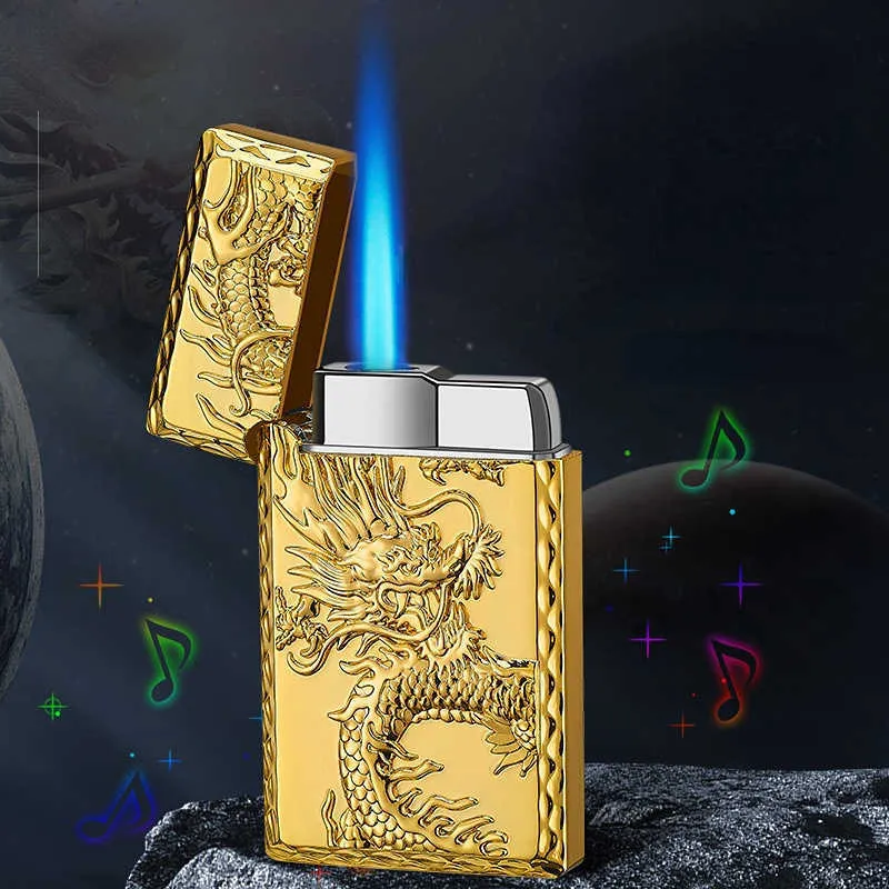 Ny Dragon Tiger Eagle Pattern Lighter Windproect Direct Laddar uppblåsbar 8U5J