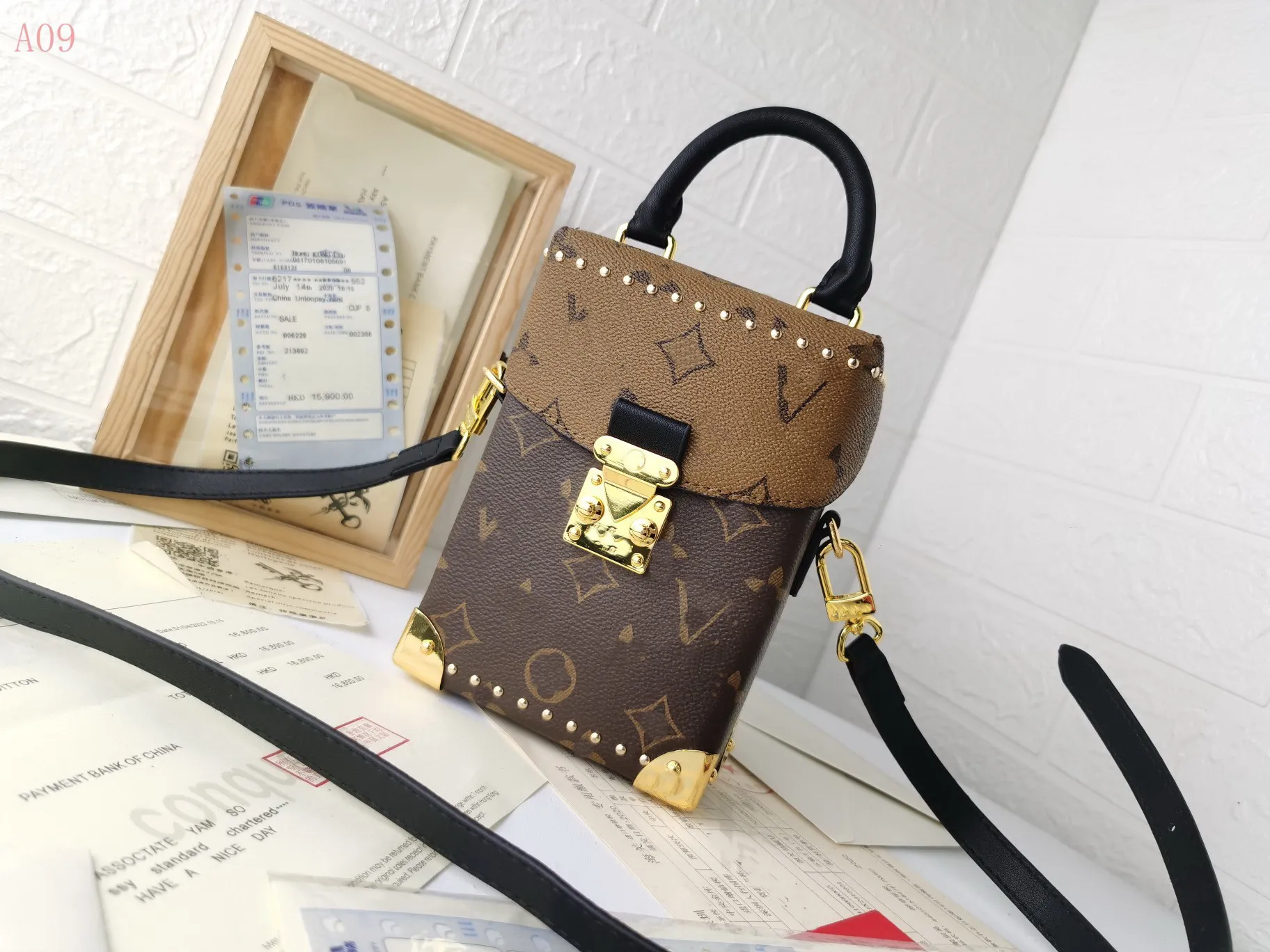 5A quality Classic Luxury designer Fashion Brown Genuine Leather Shoulder Bag Handbags Crossbody Bag wallet Handbag Bag Wallet Women zipper Cover Messenger Bag