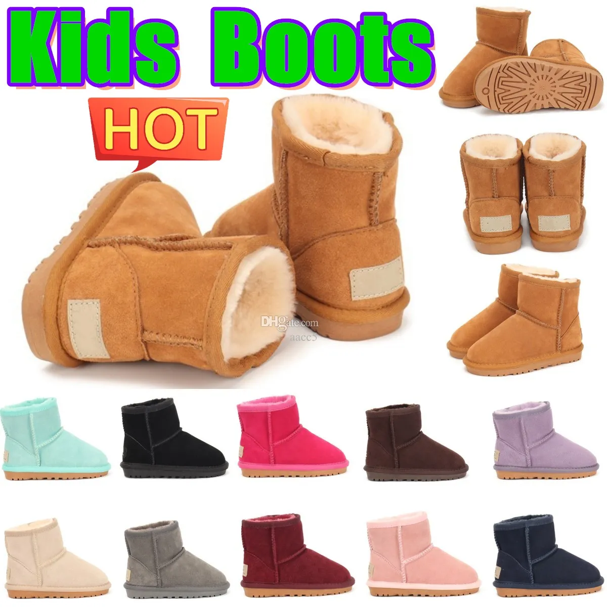 Australia Snow Boots 5854 Toddlers Boots Kids Shoes boys girl shoe kid Children Footwear Girls sneakers designer youth Genuine Leather