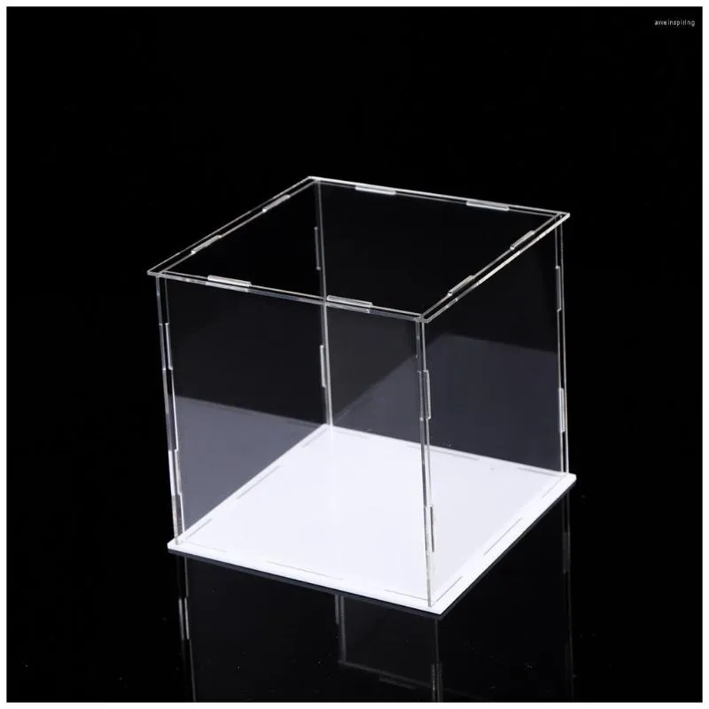 Bolsas de jóias vitrine bancada caixa acrílica transparente organizador suporte decoração para casa para brinquedo colecionáveis modelo carros branco