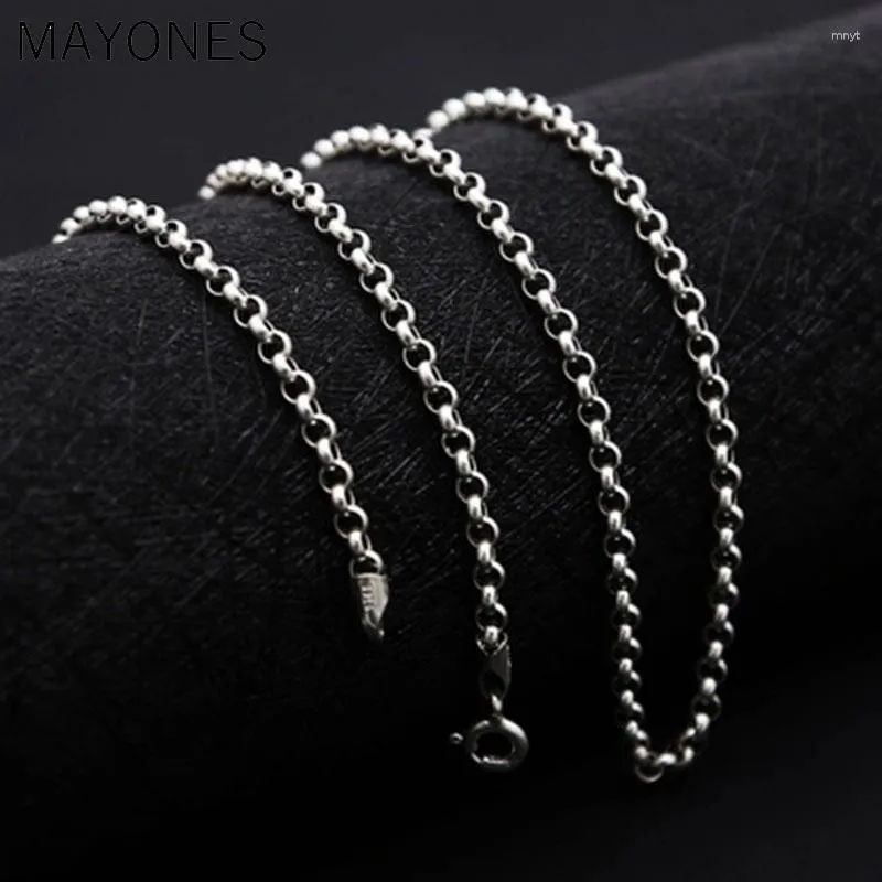 Chains 3mm 4mm 925 Silver Necklace For Women Men Jewelry Accessorice S925 Thai Solid Long Chain Making Necklaces