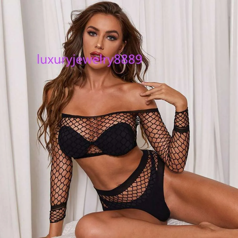 Soutien-gorge Ensembles Lingerie Sexy Bodys Érotique Ouvert Entrejambe Élasticité Maille Corps Bas Sous-Vêtements Porno Costumes Nuisette 2 pièces