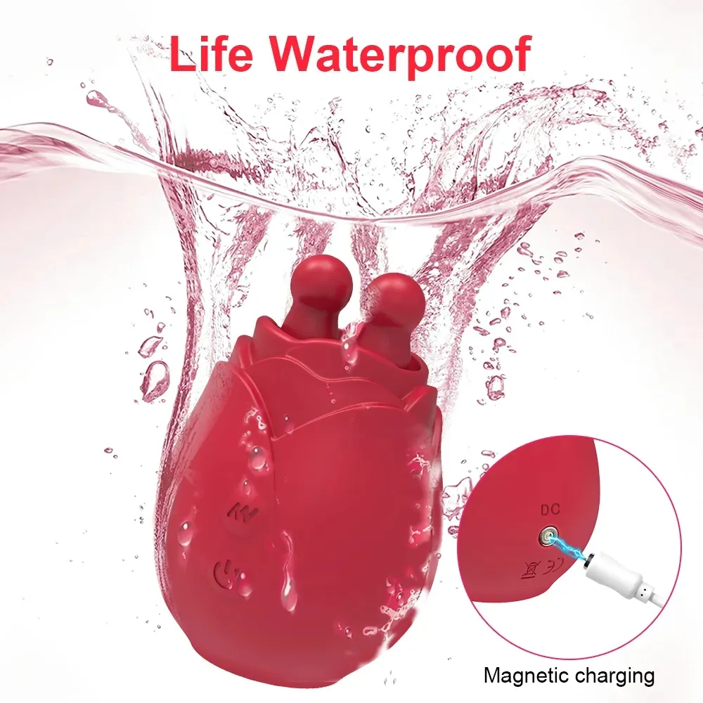 Original Tungen slikker klitoris rose vibrator 10 vrikke klitoris brystvorten massager kvinde stimulering voksen S_voghion.com