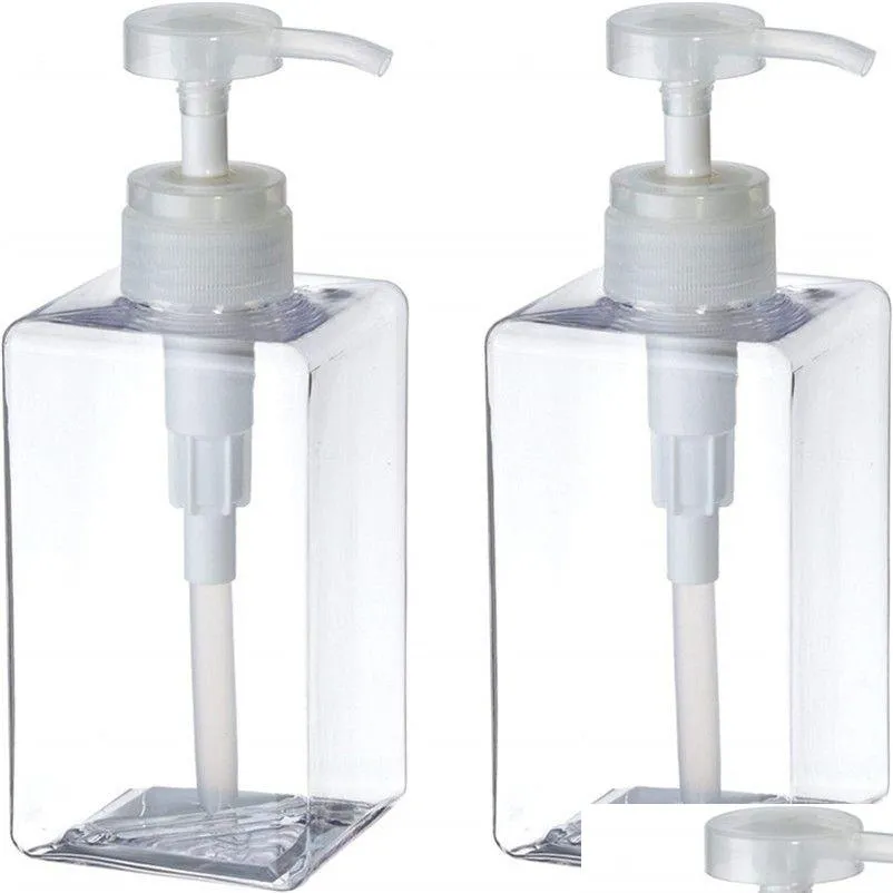 Packing Bottles Wholesale 450Ml Refillable Empty Plastic Soap Dispenser Bottle Pump For Cosmetic Shampoos Bath Shower Liquid Lotion Otxjl