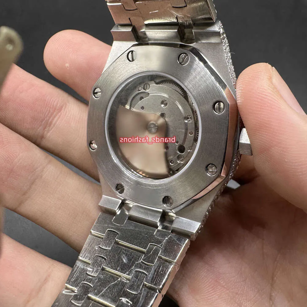 TSAV 3D1S nouvelle montre à diamant glacé pour hommes 2 tons boîtier en or rose chiffres arabes montre plus grande lunette en diamant 8215 mouvement automatique brillant bonne livraison gratuite