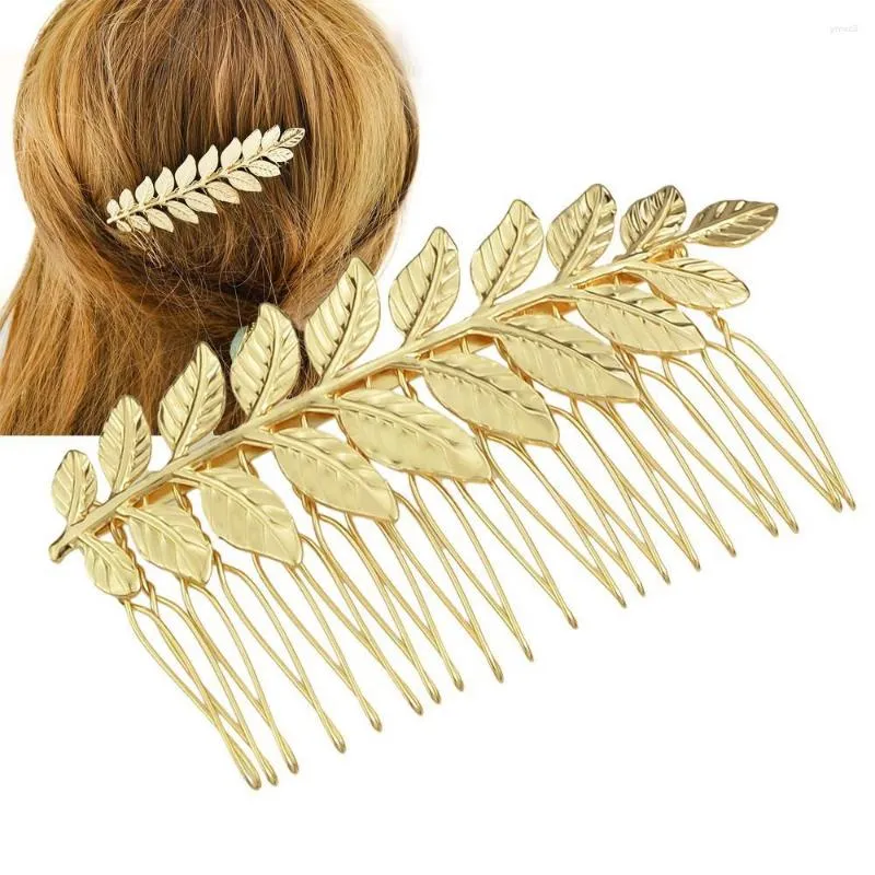 Hair Clips Gold Silver Color Tiara Combs Er Leaves For Birthday Wedding Bridal Jewelry European Baroque Ornaments