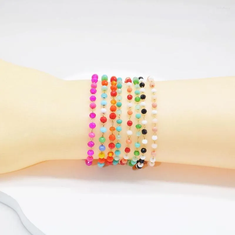 Strang Glas Kristall Perlen Armband Frauen Mädchen handgemachte DIY machen Boho Sommer Strand Mode niedlichen Schmuck Geschenk Großhandel erhältlich