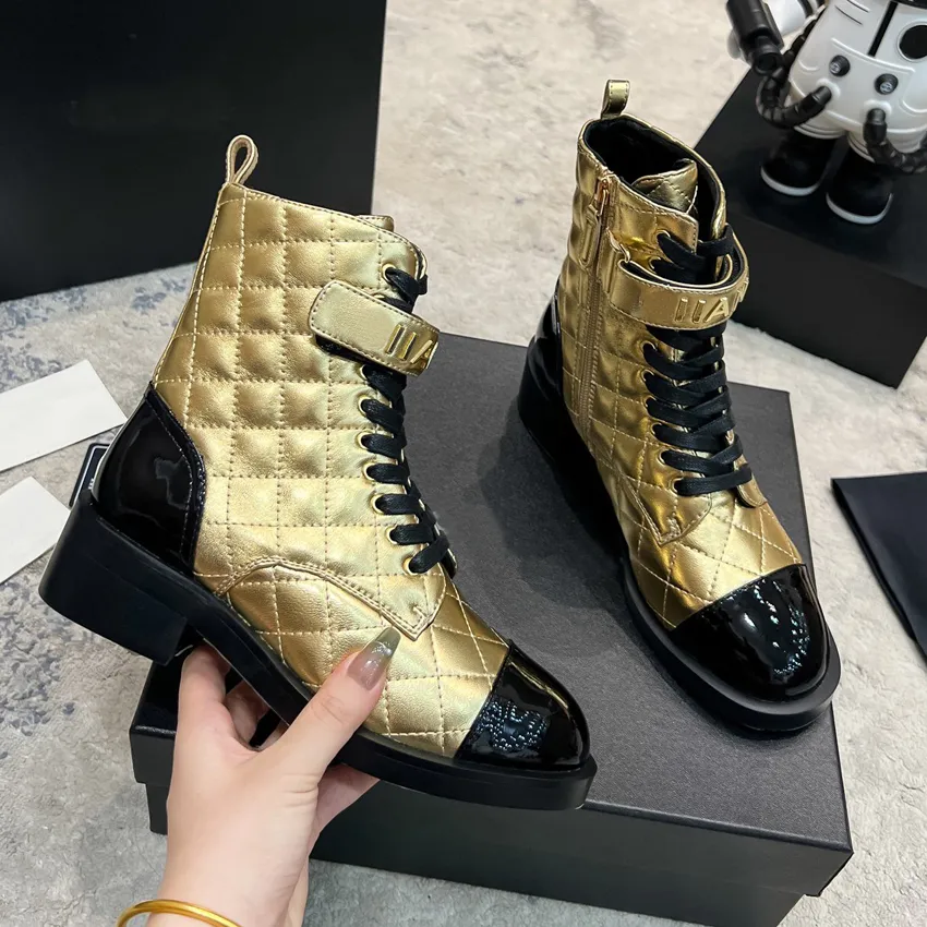 Gold flat boots deals