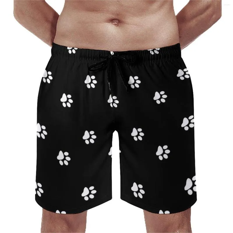 Pantaloncini da uomo Palestra Simpatico cucciolo di cane Costume da bagno retrò Stampa in bianco e nero Maschi Asciugatura rapida Pantaloni corti da corsa oversize