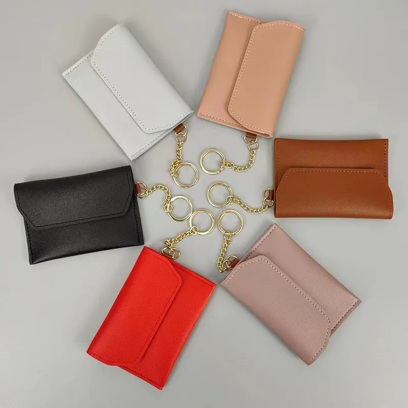 Tasarımcılar Lüks Mini Para Çantası Anahtarlık Moda Kadınlar Mens Kredi Kartı Tutucu Para Çanta Cüzdan Ring Anahtarlık Top18