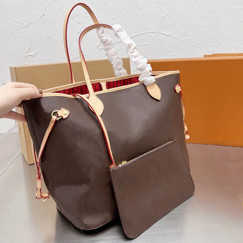 Designer-Einkaufstasche für Damen, große Tragetaschen, Umhängetasche, Einkaufstasche, hochwertige Luxus-Handtasche mit brauner Blume, kariert, geprägt, mm-Größe, Strandtasche, Clutch-Brieftasche