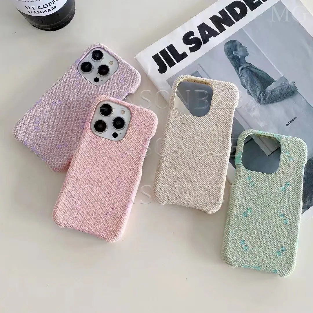 Beautiful iPhone Phone Cases 15 14 13 12 Pro Max Luxury Textile 2G High Quality Purse 16 15promax 14promax 13promax 12proamx 15pro 14Pro 13pro 12pro with Logo Box 902