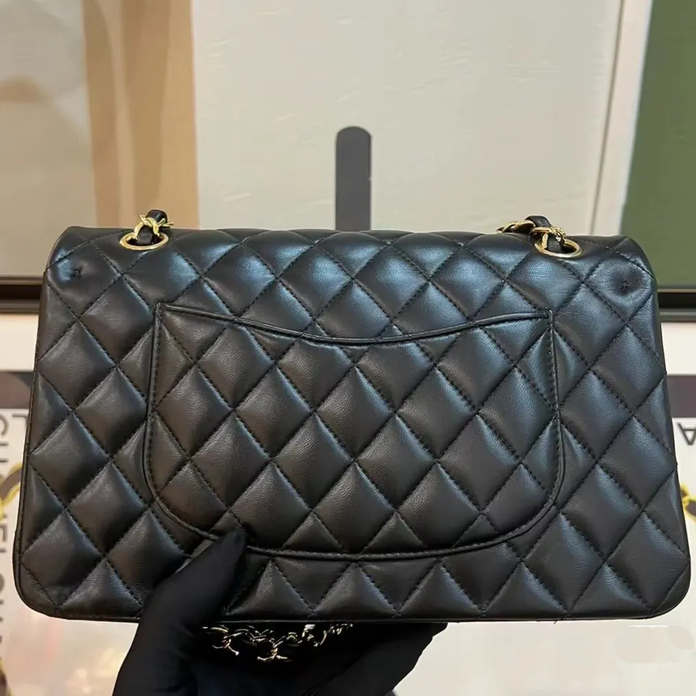 Luxury Designer Sheepskin Flap Shoulder Bag With Caviar And