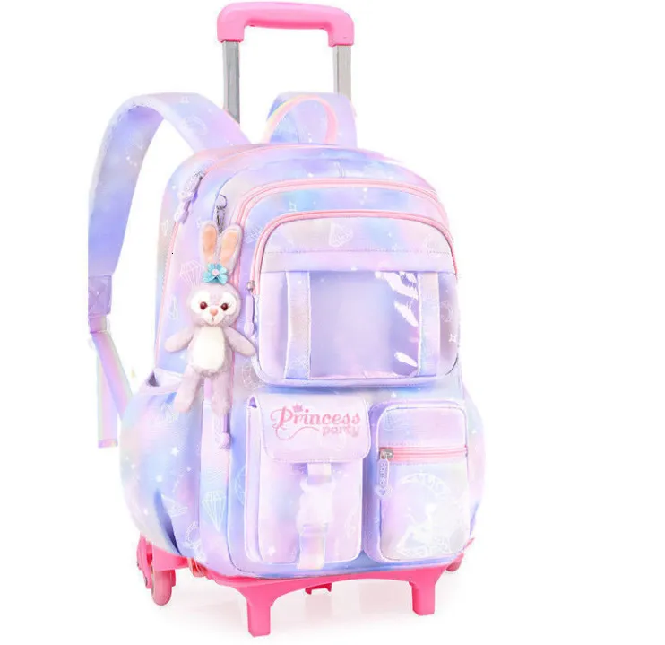 Backpacks School Rolling Torby Plecak School For Girls Kids Trolley Bag Wheels 230906