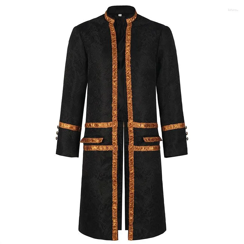 Men's Trench Coats Medieval Jacquard Jacket Winter Spring Man Coat Gothic Windbreaker Victorian Overcoat Steampunk Punk Jackets Men