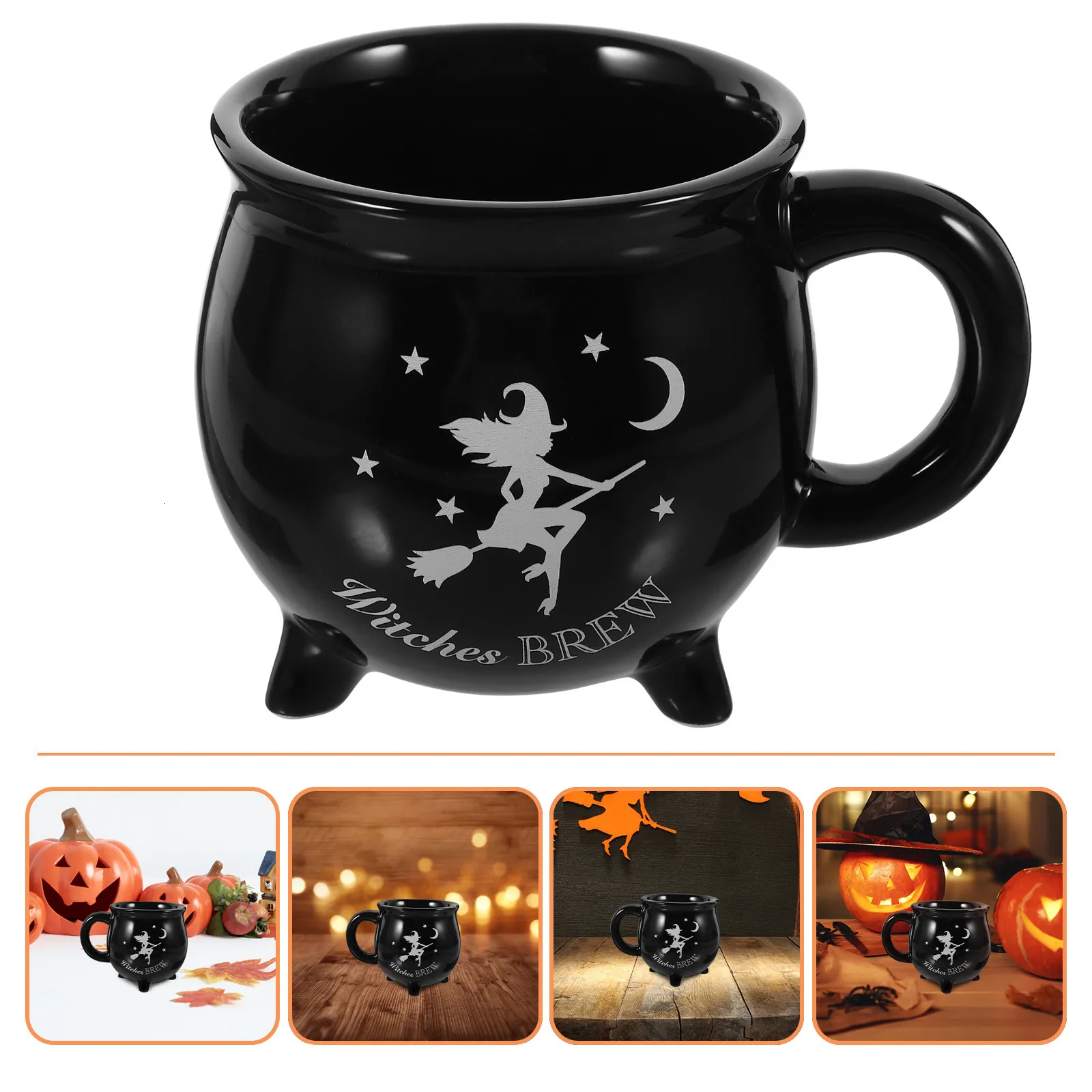 Tassen Trinkbecher Keramik Kessel Kaffeetasse Hexe Halloween Dekor Trinken Gebräu Getränke Servieren 230905