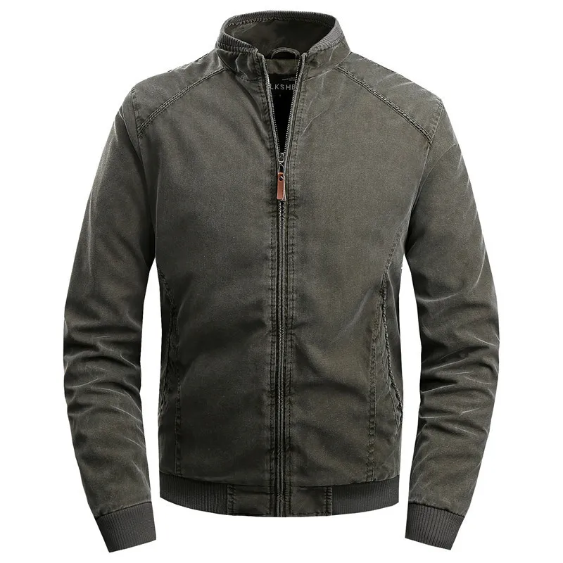 Erkek ceketler artı pamuklu erkek kış ceketleri stand yaka basit rahat erkek ceket düz renk sıcak uzun kolu sonbahar jaket erkekler 230906