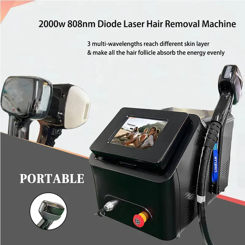 Advance Portable Painless Hair Removal Machine 808nm Diode Laser Permanent Depilation Instrument Logo Customizable