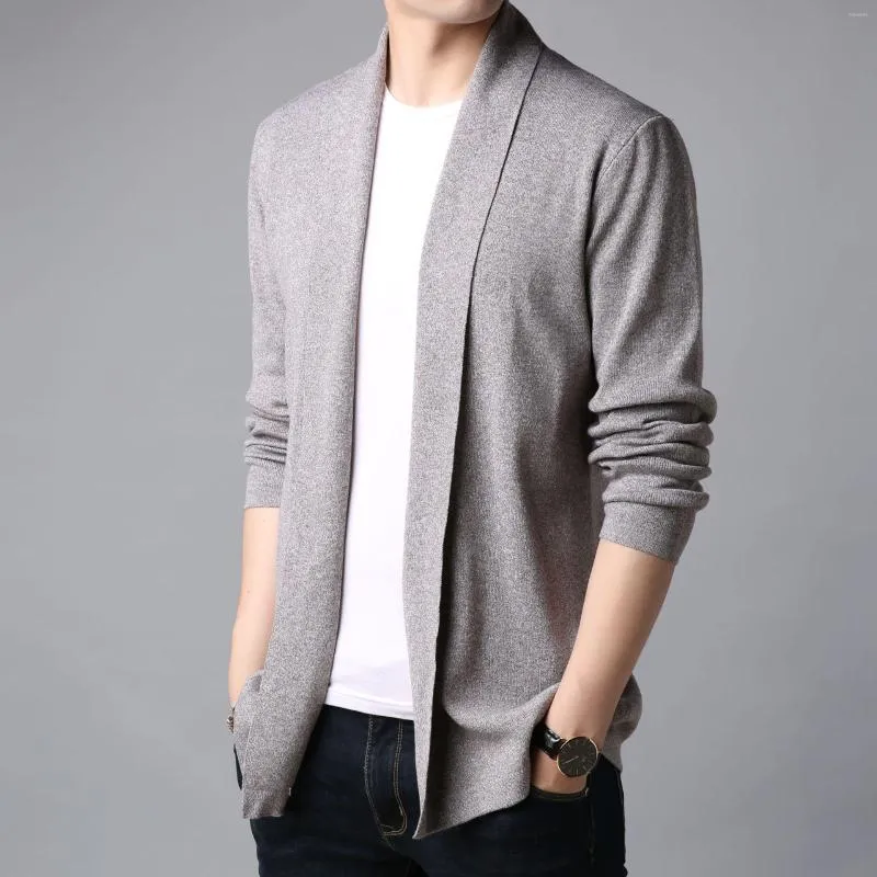 Suéter masculino 2023 marca jaquetas de outono cardigan suéter fino ajuste jovem sobretudo para jaqueta masculina roupas