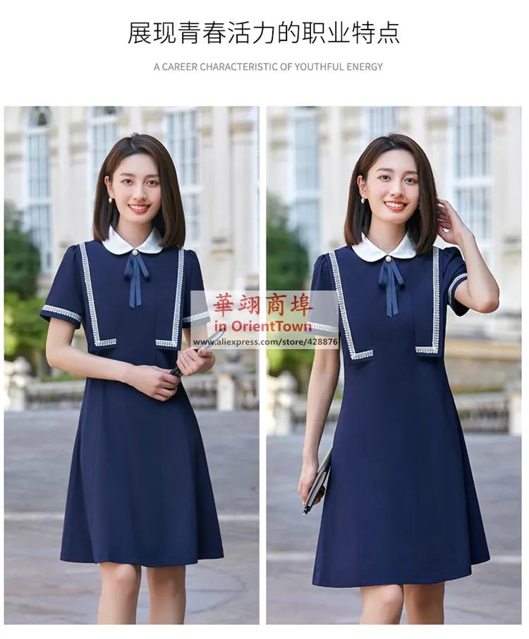 DHgate.com:Blue Polyester Knee-Length Teacher Dress DHgate.com:Blue Polyester Knee-Length Teacher Dress
